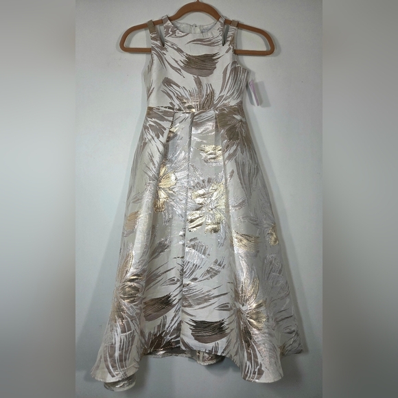 RARE EDITIONS GOLD FORMAL DRESS. - Picture 1 of 6